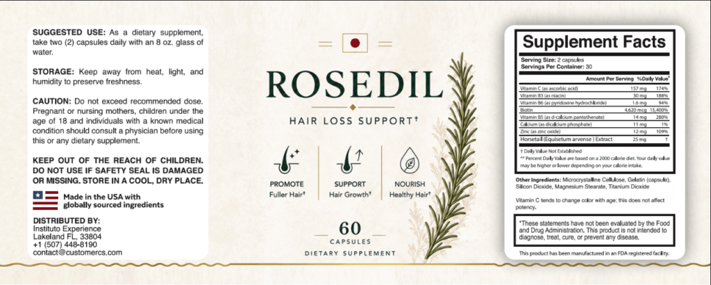 Rosedil product label